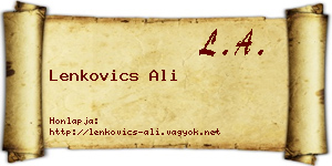 Lenkovics Ali névjegykártya